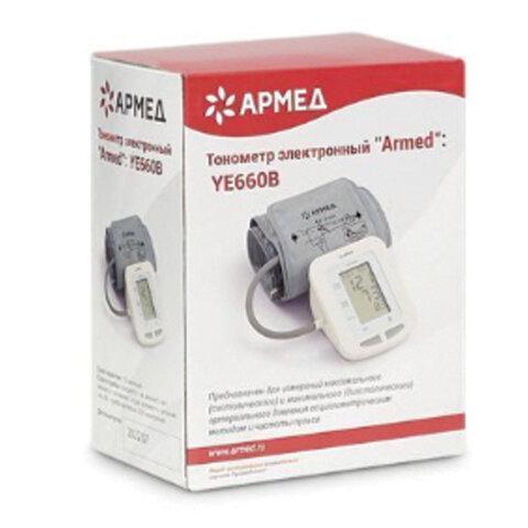 Тонометр (МЕД РегУд) АРМЕД YE660B, диапазон давления 0-280 мм рт. ст., диапазон пульса 40-200 уд/мин, автоматический, с поверкой, 1977602