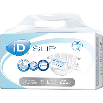Подгузники для взрослых (L) Large iD Slip Basic 30шт/уп